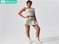 Спортивный Бюстгальтер Hingto На Молнии Из 100% Полиэстера,Теннисная Юбка В Студенческом Стиле,Комплект Из 2 Предметов